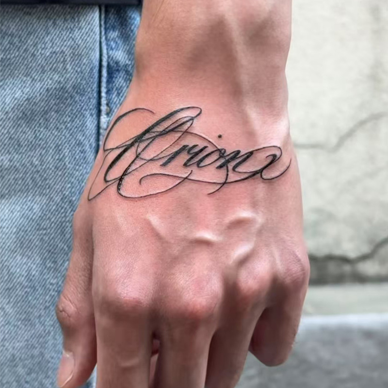 Dark Style Floral Tattoo Stickers for the Back of the Hand, Realistic Tattoo Effect, Waterproof and Long-Lasting, Suitable for Both Men and Women