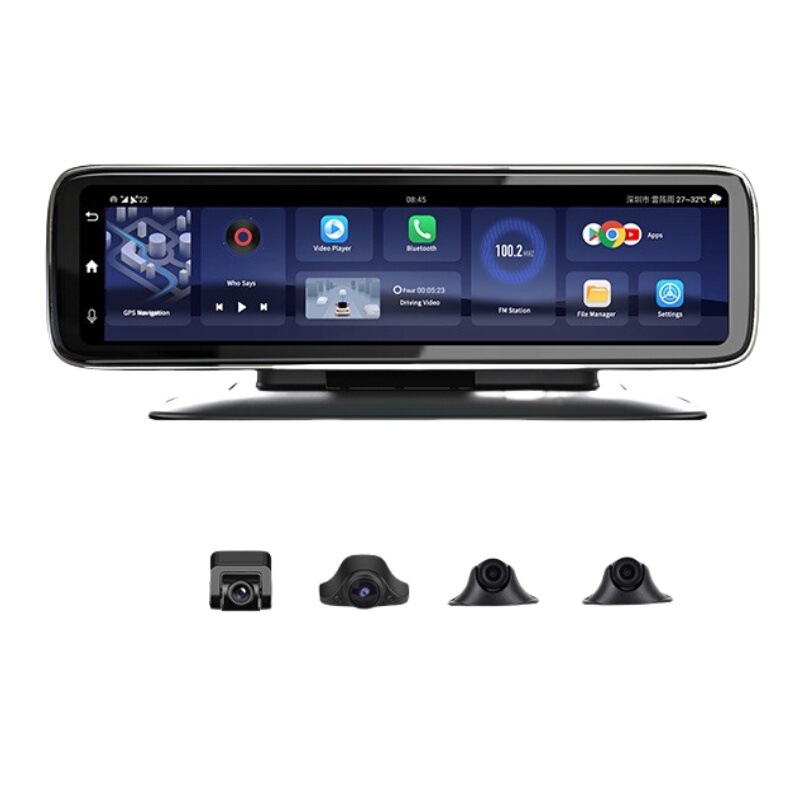 4 record panoramic driving recorder 4G Android 10 navigation Bluetooth remote monitoring 4 record with show overseas cross-border