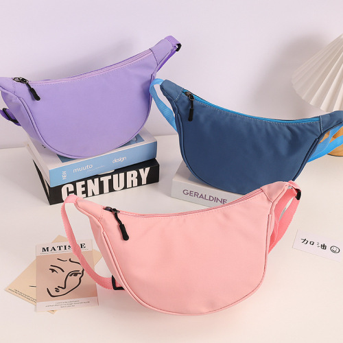 Nylon crossbody custom Japanese dumpling bag for women, versatile, lightweight and simple shoulder canvas bag, small shoulder bag, armpit bag