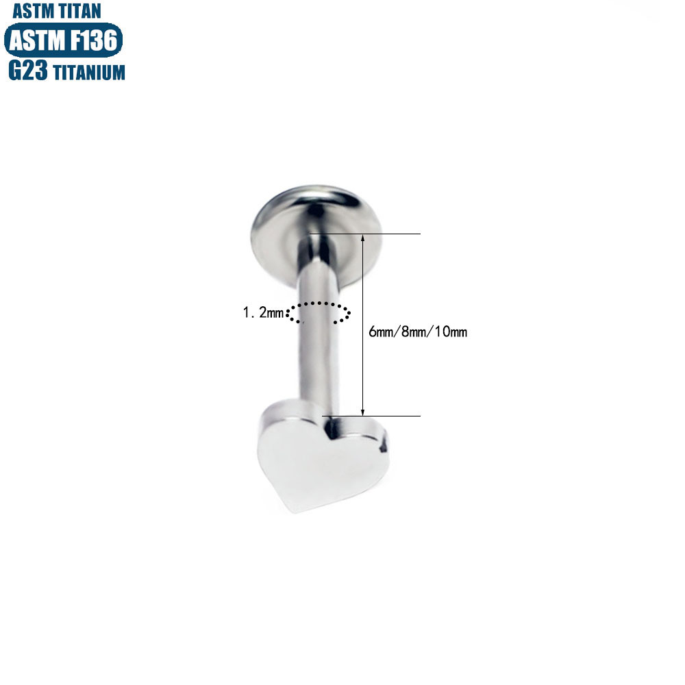 Silver pointed spike labret stud material detail