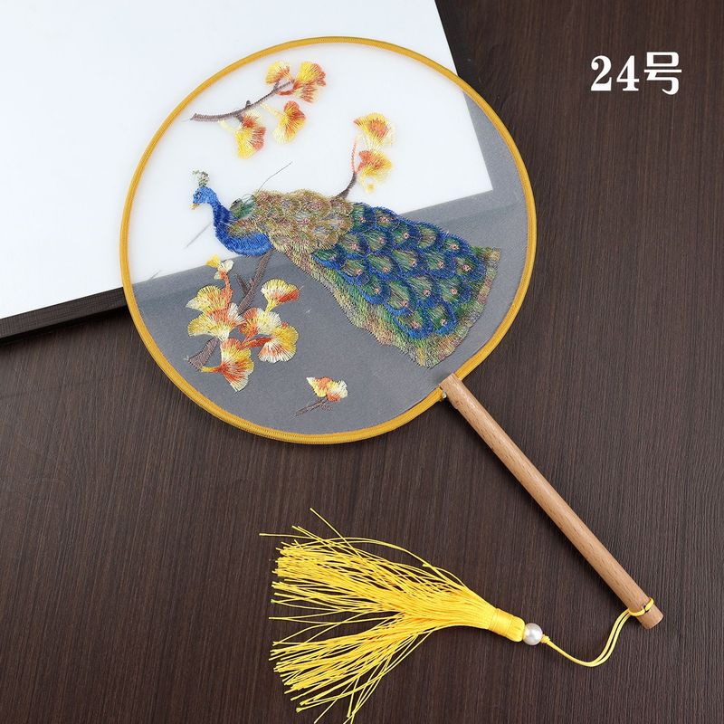 蘇州刺繍古代風扇子、江南木柄刺繍旅行土産、人気の片面刺繍扇子、企業ギフト扇子|undefined
