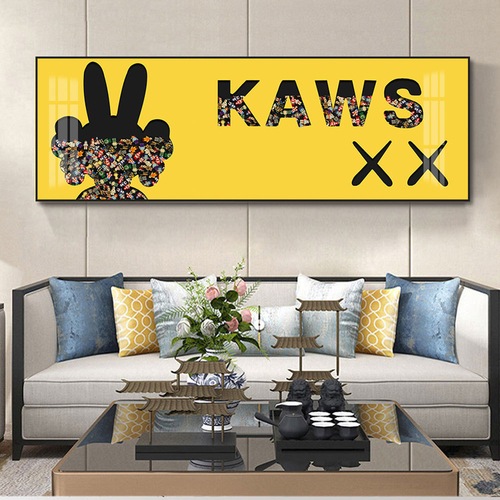 Lego bloque de construcción pintura sala de estar pintura decorativa dormitorio noche colgando pintura niños bloques de construcción muñeca real pintura horizontal mural