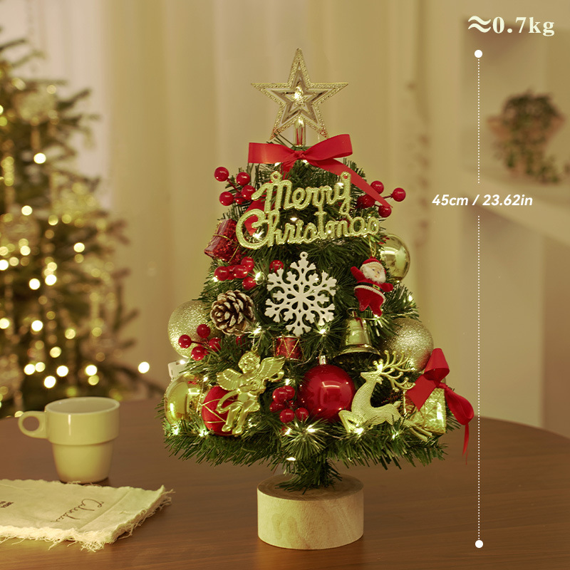 Nuevo mini árbol de Navidad transfronterizo árbol de Navidad árbol de escritorio con iluminación artificial simulación pequeña diy