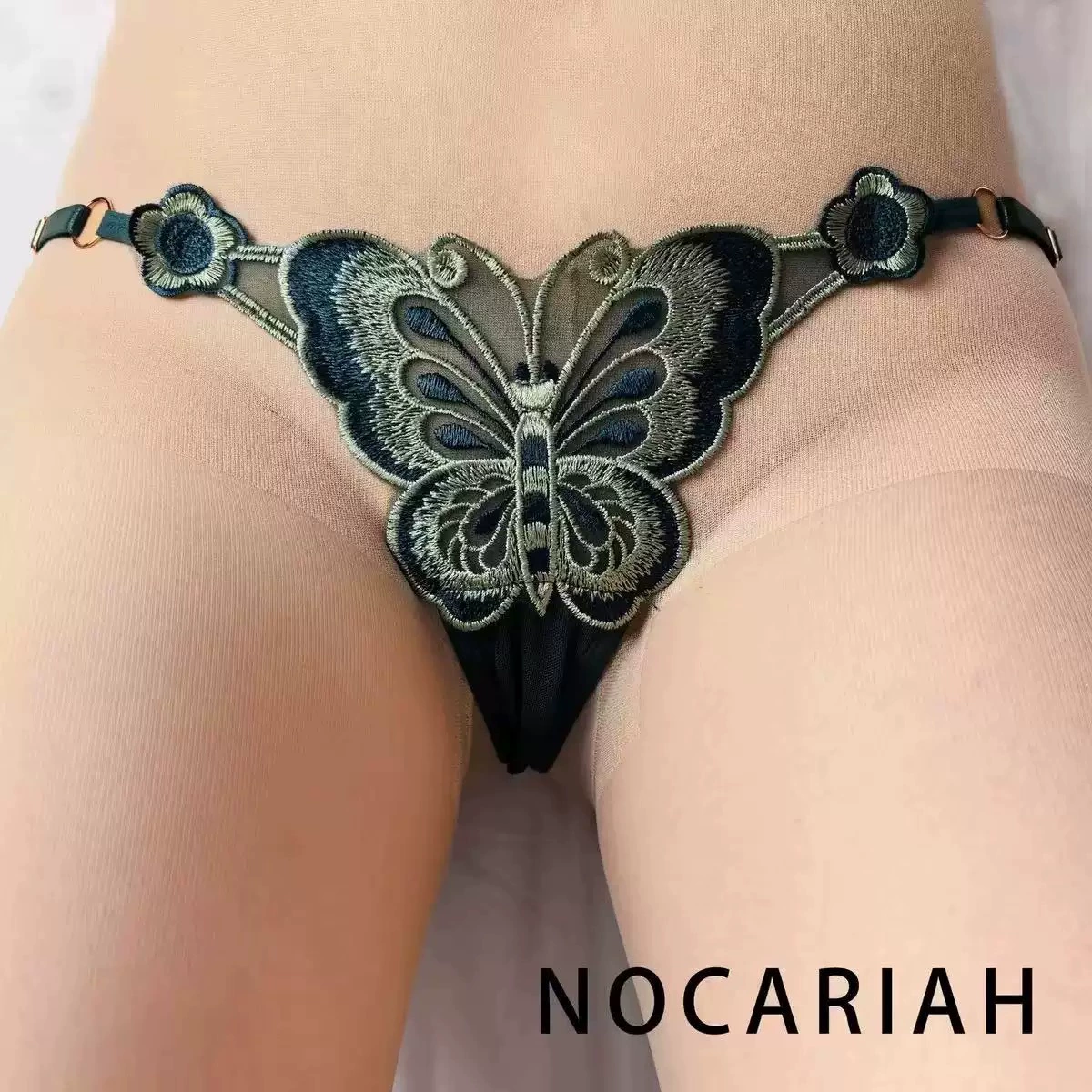 Кросс-борт sexy underwear с элементами бабочки, сексуальное и горячее прозрачное регулируемоеlow-waist вышитое thong