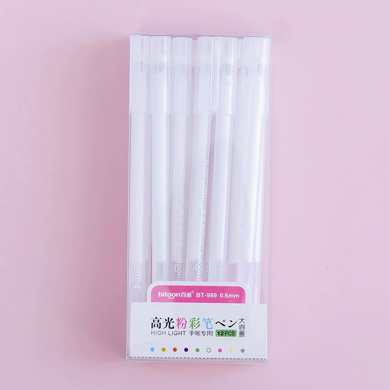 百通 Flashing crayons, glowing gel, shiny marker for elementary school students, 12 colors