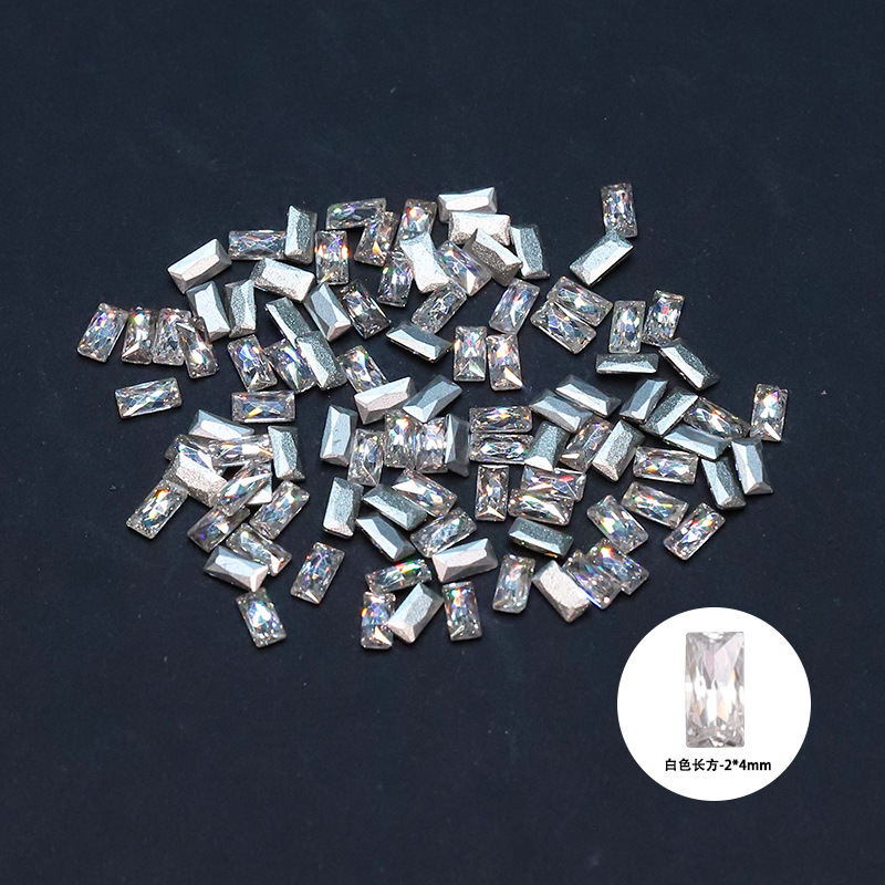 지르콘 화이트 직사각형 2*4mm【ZX069-08】