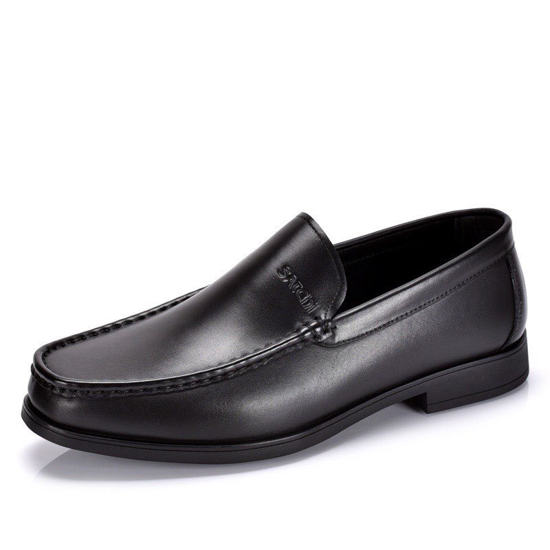 沙驰原单清仓男鞋英伦套脚真皮商务休闲鞋男士皮鞋透气软皮舒适皮