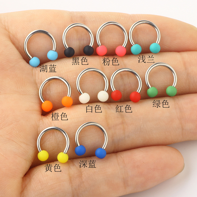 16G labret stud size and finish detail