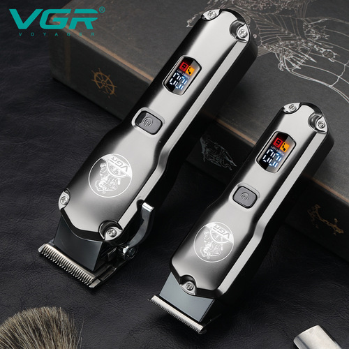 VGR675 hair clipper set high power clipper machine waterproof oil head clipper electric clipper LCD digital display hair clipper