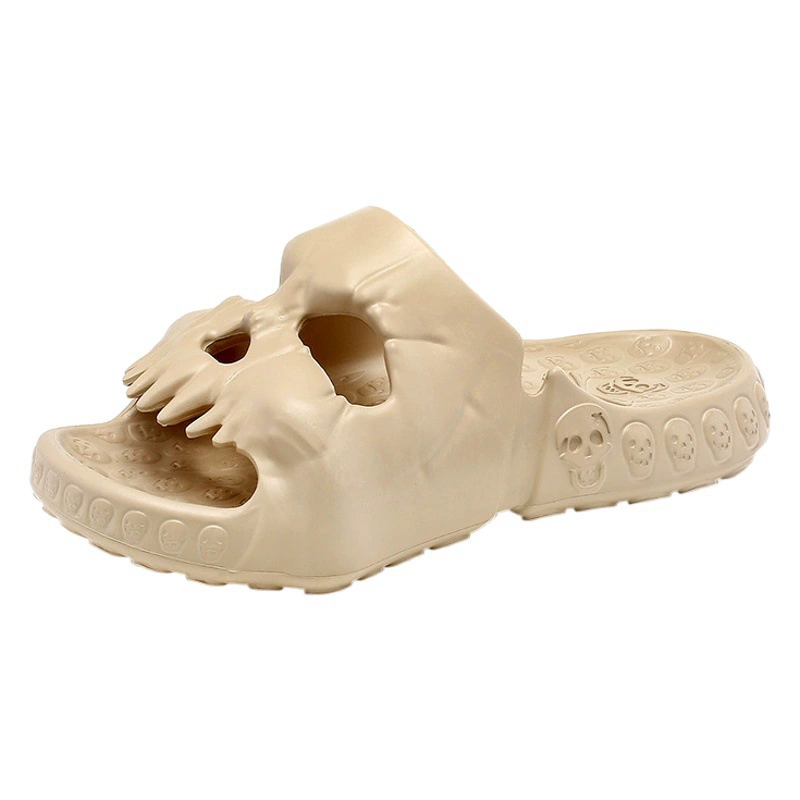 Тапочки для внешней торговли Летние мужские трансграничные взрывы Череп Модная одежда для пар Зловонный дезодорант на толстой подошве Пляжные Тапочки