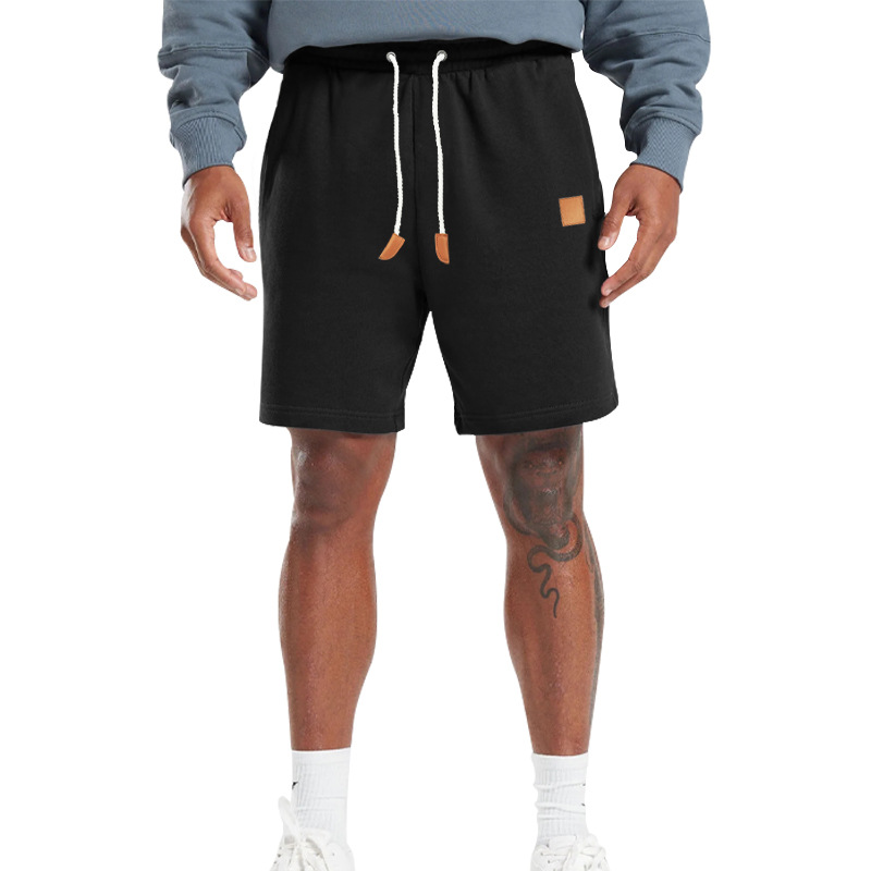 2024 printemps/été hommes couleur unie cordon droit quart pantalon européen décontracté shorts de sport pour hommes_voghion.com