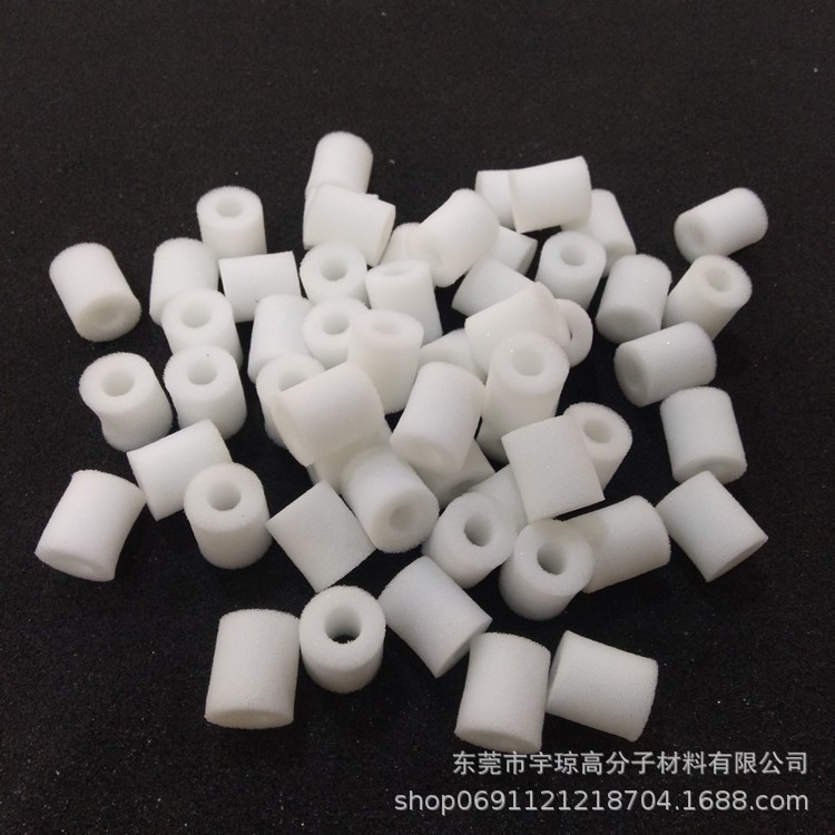 按要求定制 白色鼻塞过滤棉细孔小柱子PU聚氨酯过滤海绵空心柱子