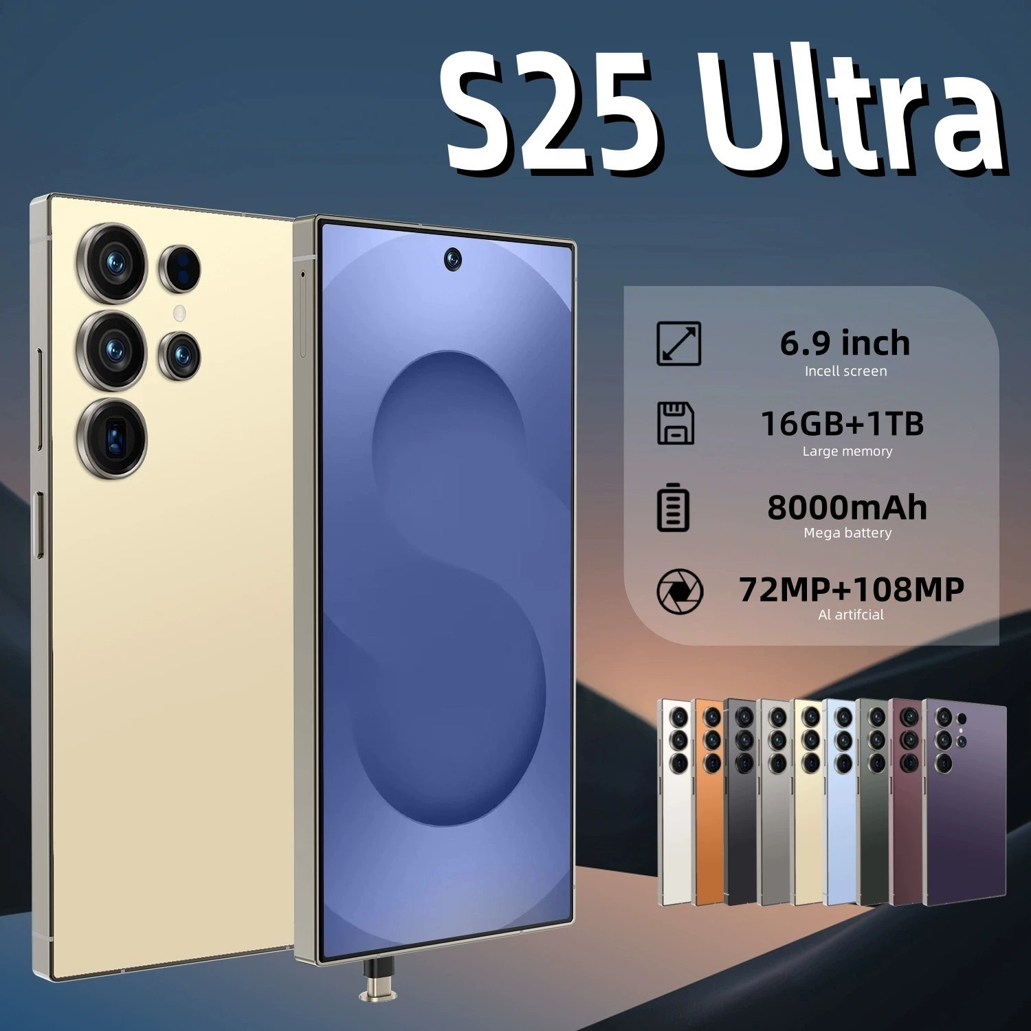 Cugo, (Торговля через границу), элитный мобильный телефон, S25, 4G, Android 12