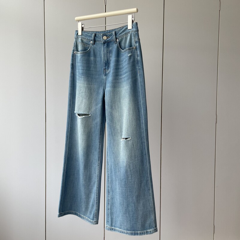 Soft and Comfortable, Hand-Ripped! Contains 95 Cotton High-Waisted One-Button Lightweight Loose Slimming Look Straight Jeans for Women