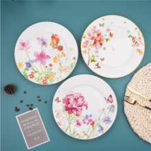 中国风蝶恋花陶瓷餐盘套装家用酒店个性设计高温烧制厂家直销