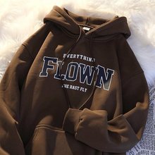 春夏新款韩版潮牌百搭字母宽松连帽卫衣男女ins加绒加厚外套