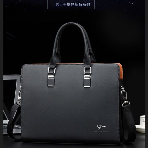 New high-end men's handbag casual shoulder crossbody bag large capacity business contrast color briefcase men's style