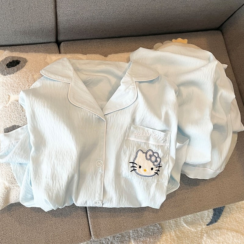 腊肠狗睡衣女款2025新款春秋季纯棉纱布长袖套装开衫棉绸家居服夏|undefined
