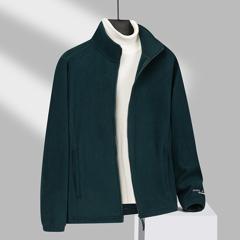 Invierno nuevo hombre chaqueta de terciopelo de grano agitado chaqueta de terciopelo de mediana edad al aire libre grueso calentamiento ocio cardigán image 7
