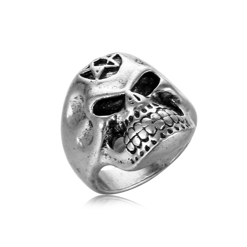 1 Piece Hip-hop Crown Snake Skull Alloy Plating Inlay Rhinestones Unisex Open Ring display picture 4