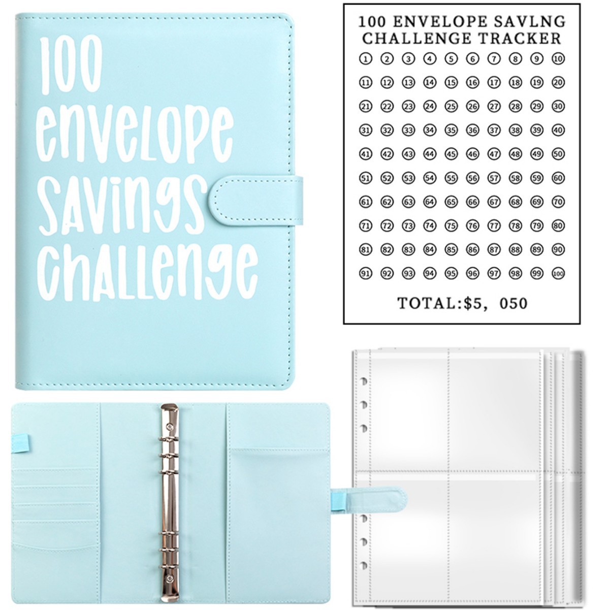 100 EnvelopeChallenge 100 días desafío de pareja para ahorrar dinero libro de ahorros