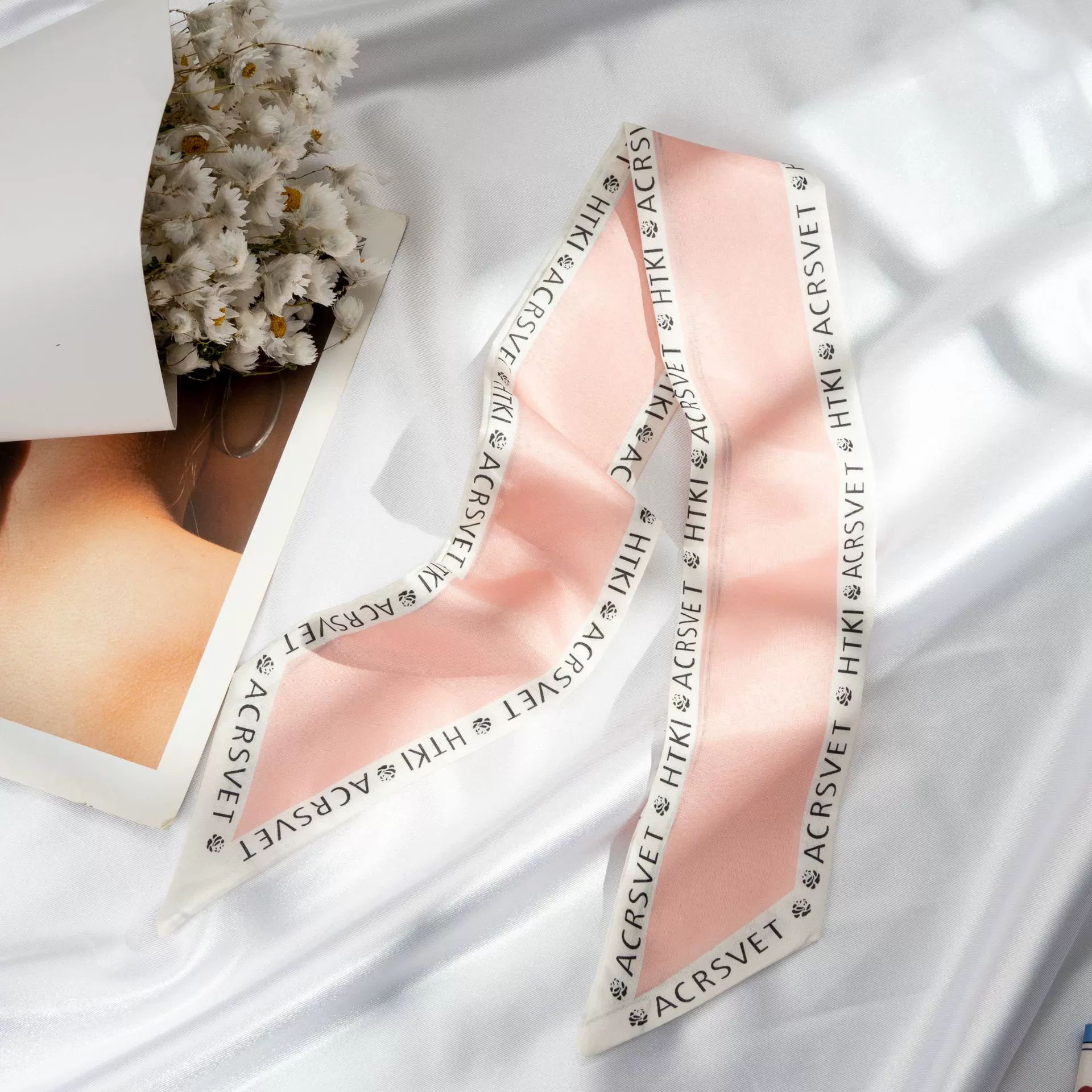 Silk Scarf Hairband (Suhang) long streamer 89×3.8 cm, lightweight gift box option
