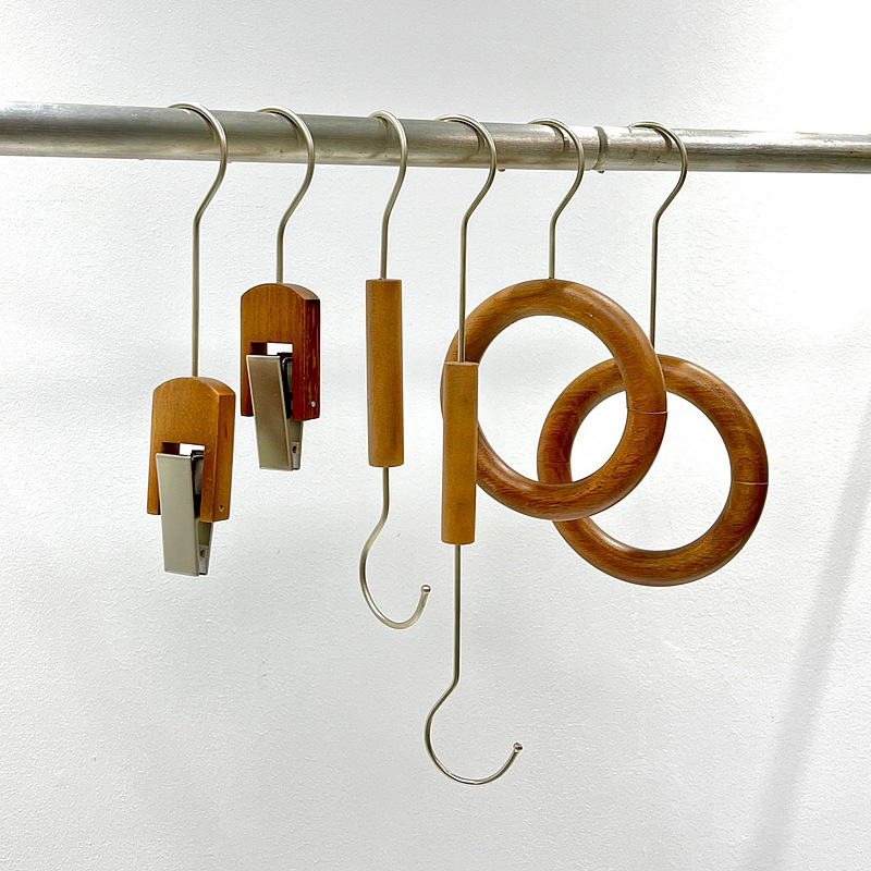 Gancho de nogal gancho de madera maciza gancho de ropa S gancho tienda de ropa accesorios especiales tapa calcetines clip de tela de madera U clip