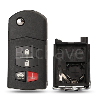 Suitable for 4-Button Mazda Cx-5/7/9 Folding Remote Control Car Key Replacement Shell with Large Battery Holder