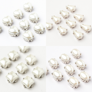 ✅ French Embroider Materials, Clothing Accessories, Beaded Embroider DIY Materials, Acrylic Pearlescent Hand-Sewn Diamonds in Various Shapes