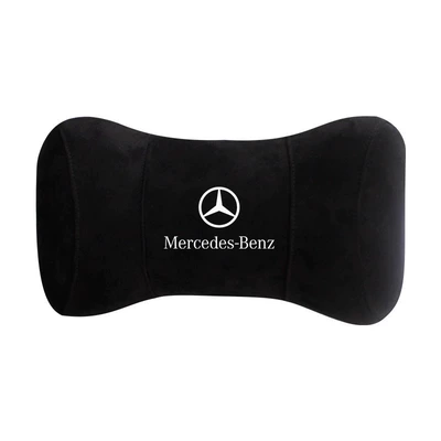 Protector Headrest Lumbar Support – Headrest - mercedes-benz-logo-black-one-long-30cm-wide-9cm-high-17cm