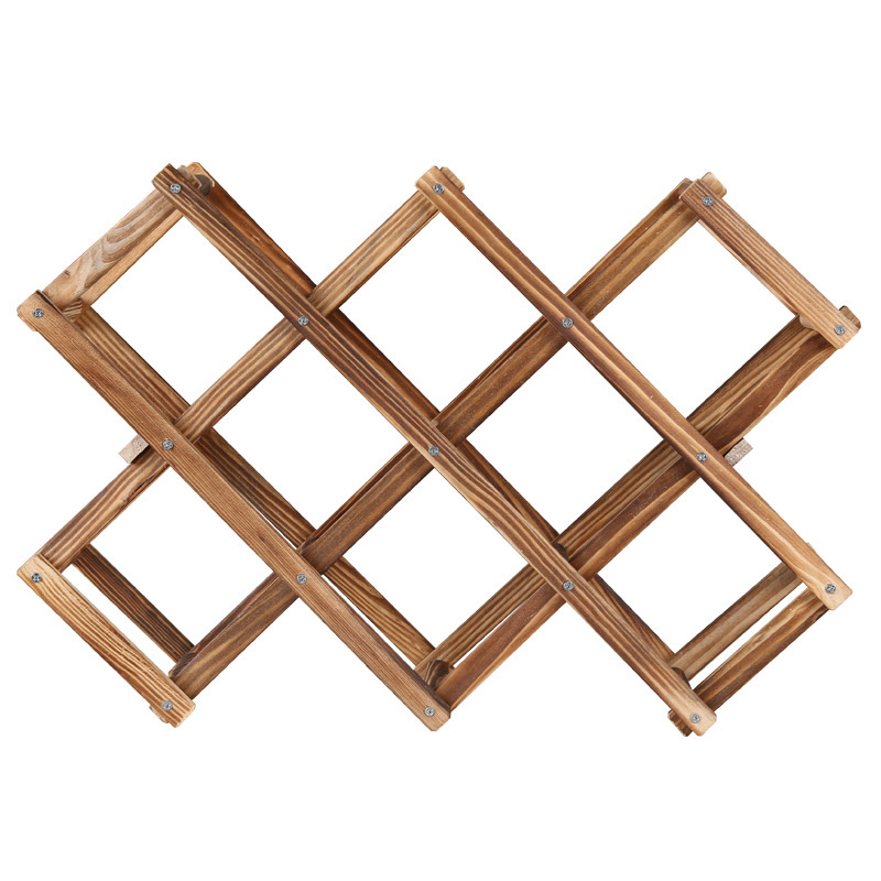 Estante para vinos plegable de madera, estante para vinos tinto de madera, soporte para vinos creativo, almacenamiento conveniente, venta directa de fábrica, portátil