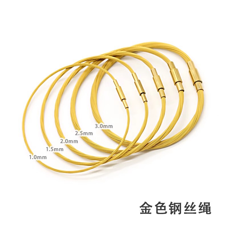 Multi-Strand Soft Steel Wire Bracelet for Women, Threaded with 3D Gold Transfer Beads, Waterproof, Personalized Gold Bracelet for Women Multi-Strand Soft Steel Wire Bracelet for Women, Threaded with 3D Gold Transfer Beads, Waterproof, Personalized Gold Bracelet for Women
