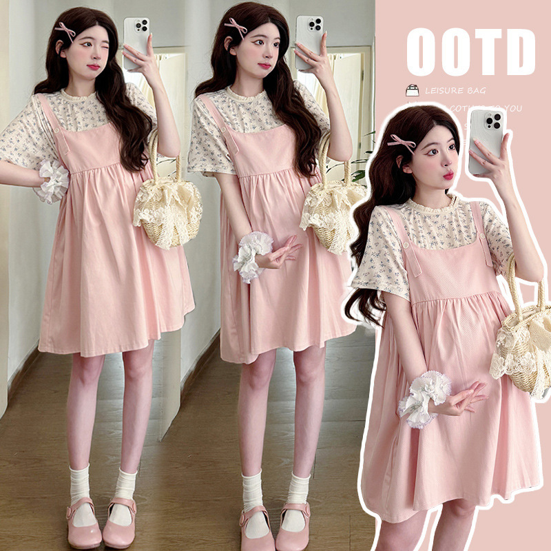 Maternity suit Fashion New Trendy Mom Sweet Lady Age-reducing Cute Loose Casual dress Two-piece Set