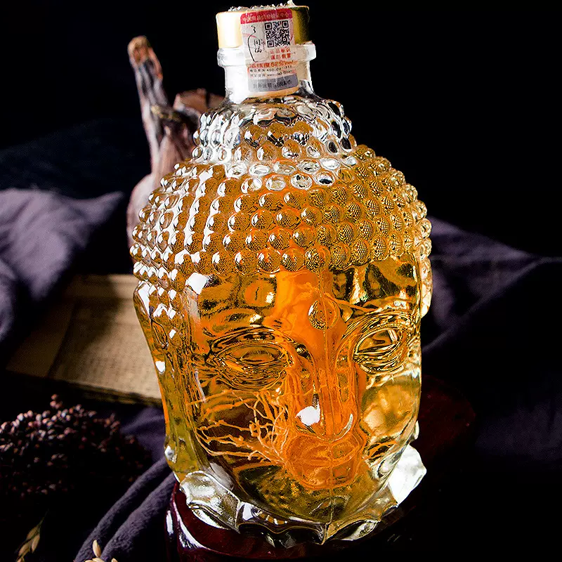 定制佛头人参酒700ml 新鲜泡酒人参枸杞浸泡酒配方酒厂家直销