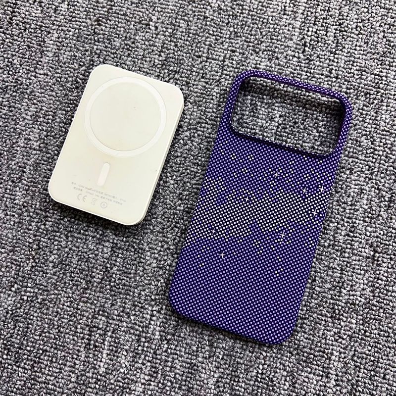 适用iPhone17promax磁吸手机壳碳纤维凯夫拉纹苹果17半包保护套16|undefined