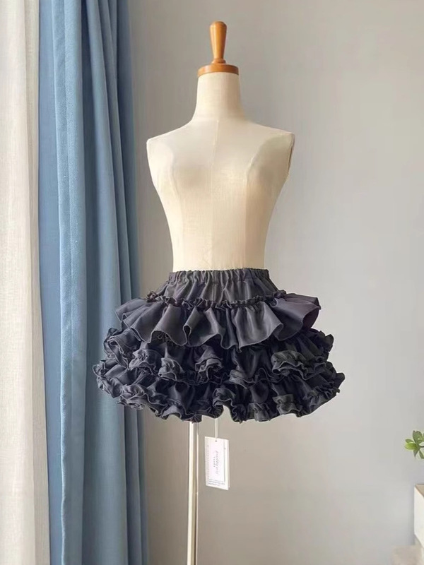 芭蕾风蓬蓬蛋糕裙女装夏季新款设计感松紧高腰显瘦防走光A字短裙|undefined