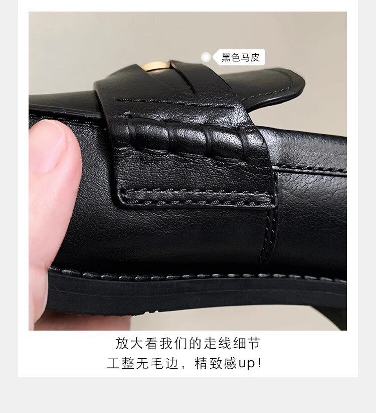 Giày lười nữ mũi tròn da lộn , đế 3 cm — Da lộn màu nâu nâu (3cm ) còn hàng, Da ngựa đen (3cm ) còn hàng chi tiết 15