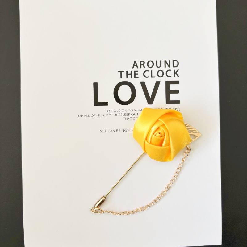 Traje de joyería de estilo coreano para hombres y mujeres cadena de flores rosa ramillete de hoja ramillete broche camisa collar pin collar flor accesorios