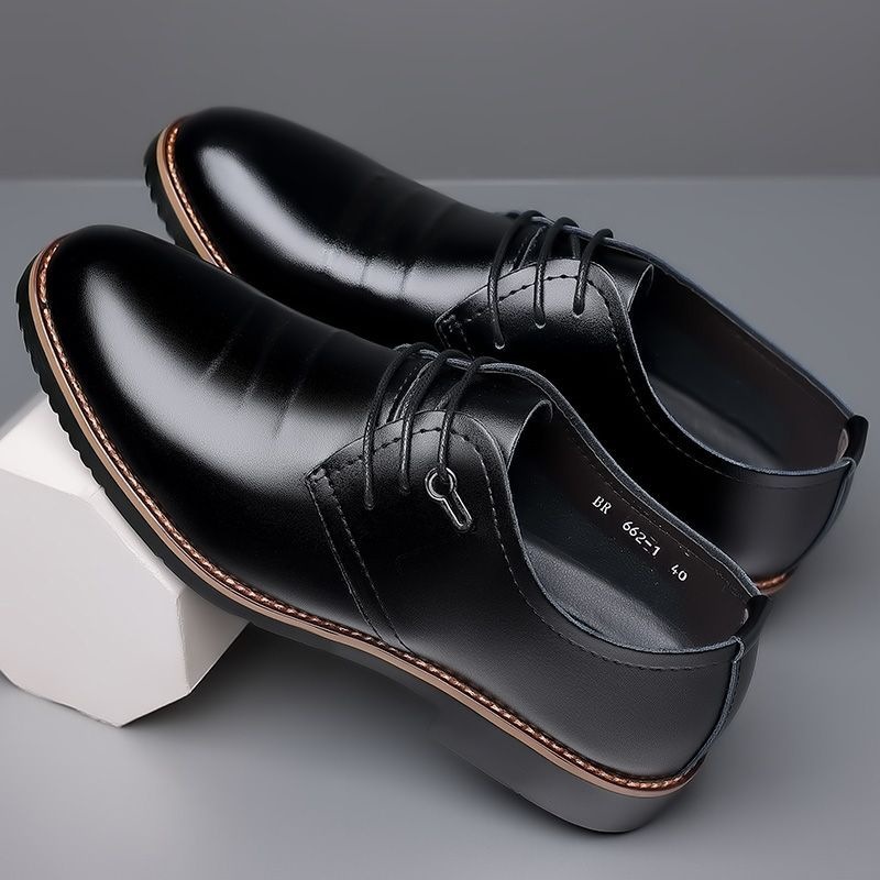Dragonfly brand men's leather shoes 2026 spring and autumn genuine leather men's formal shoes Korean style business versatile breathable casual work shoes