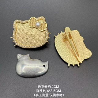 宋锦DIY配件底托底座韩版金属弹簧夹带刺绣发卡扣胚包布饰品发夹