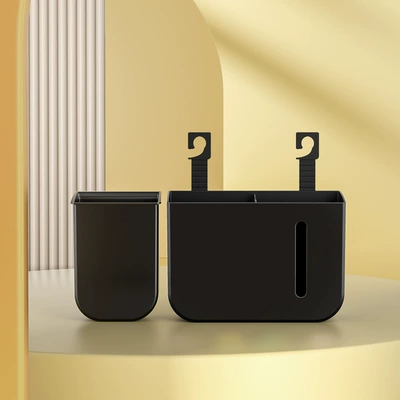 Car storage bag/box — Foldableing Storage Bucket Box Car - classic-black-dual-use