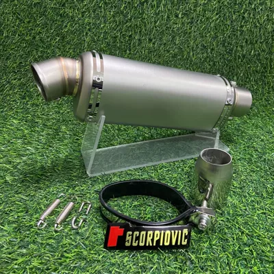 Motorcycle Exhaust Pipe T98 Motorcycle exhaust pipe - medium-size-370mm-titanium-color