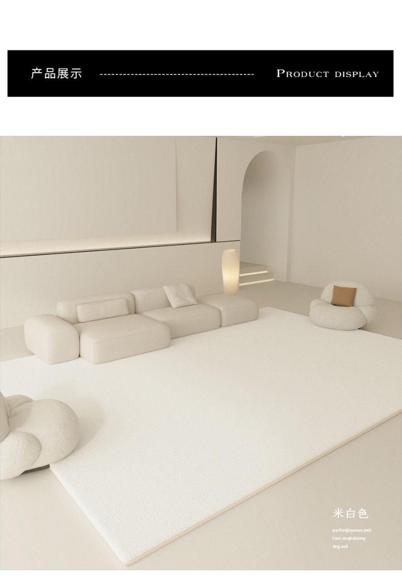 Winter Cream Style Living Room Carpet Thickeneded Plush Accessible Luxury High-End Coffee Table Blanket Pure Color Bedroom Floor Mat Wipeable and Washable
