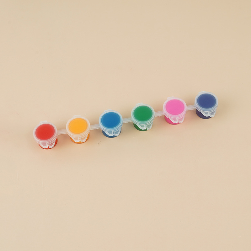 Pintura acrílica de los niños 12 colores traje 6 estudiantes siameses kindergarten arte pintura graffiti DIY yeso tira pigmento