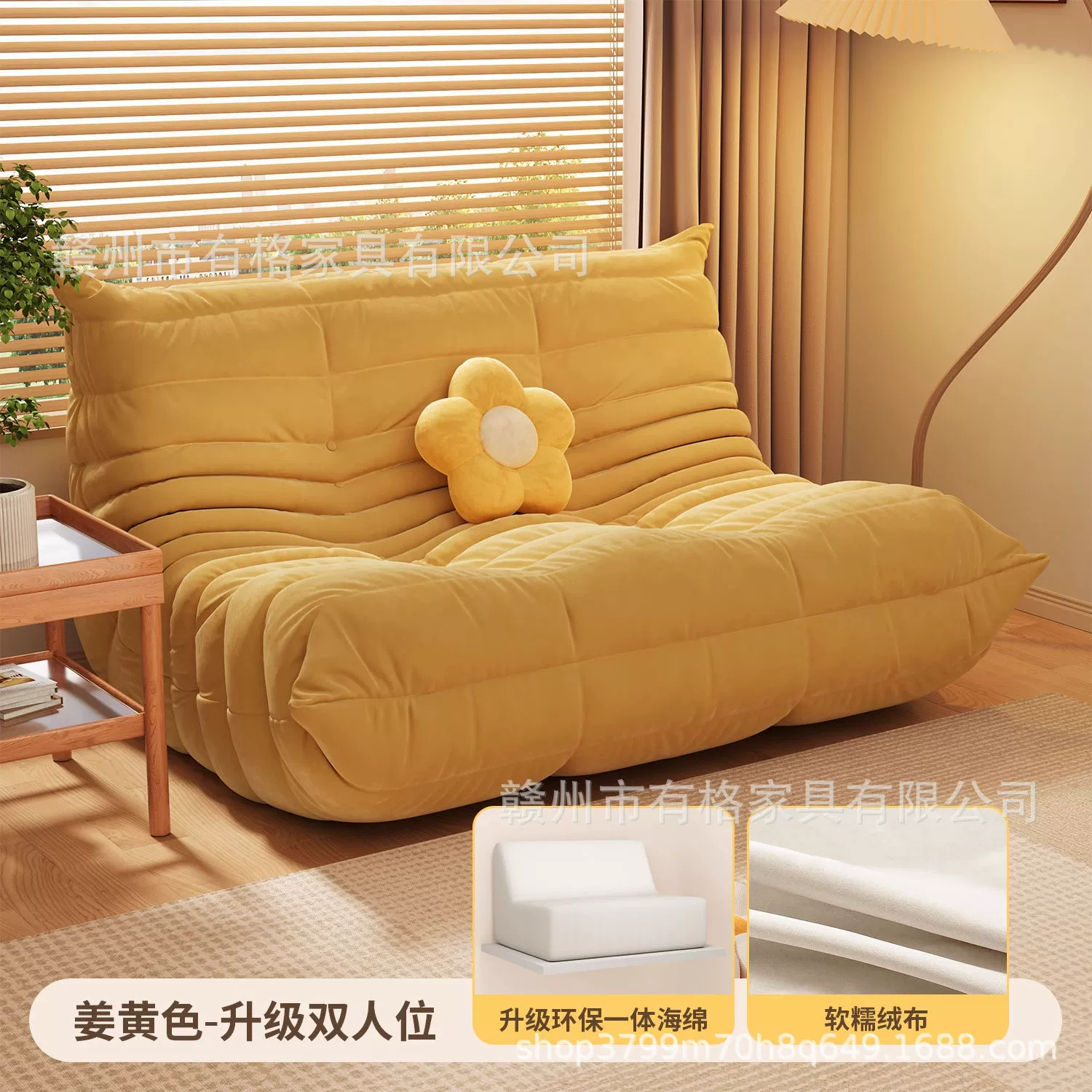 Sofa modern minimalist sponge sofa, cloth upholstery, storage system, multi-size (single–three-seater)