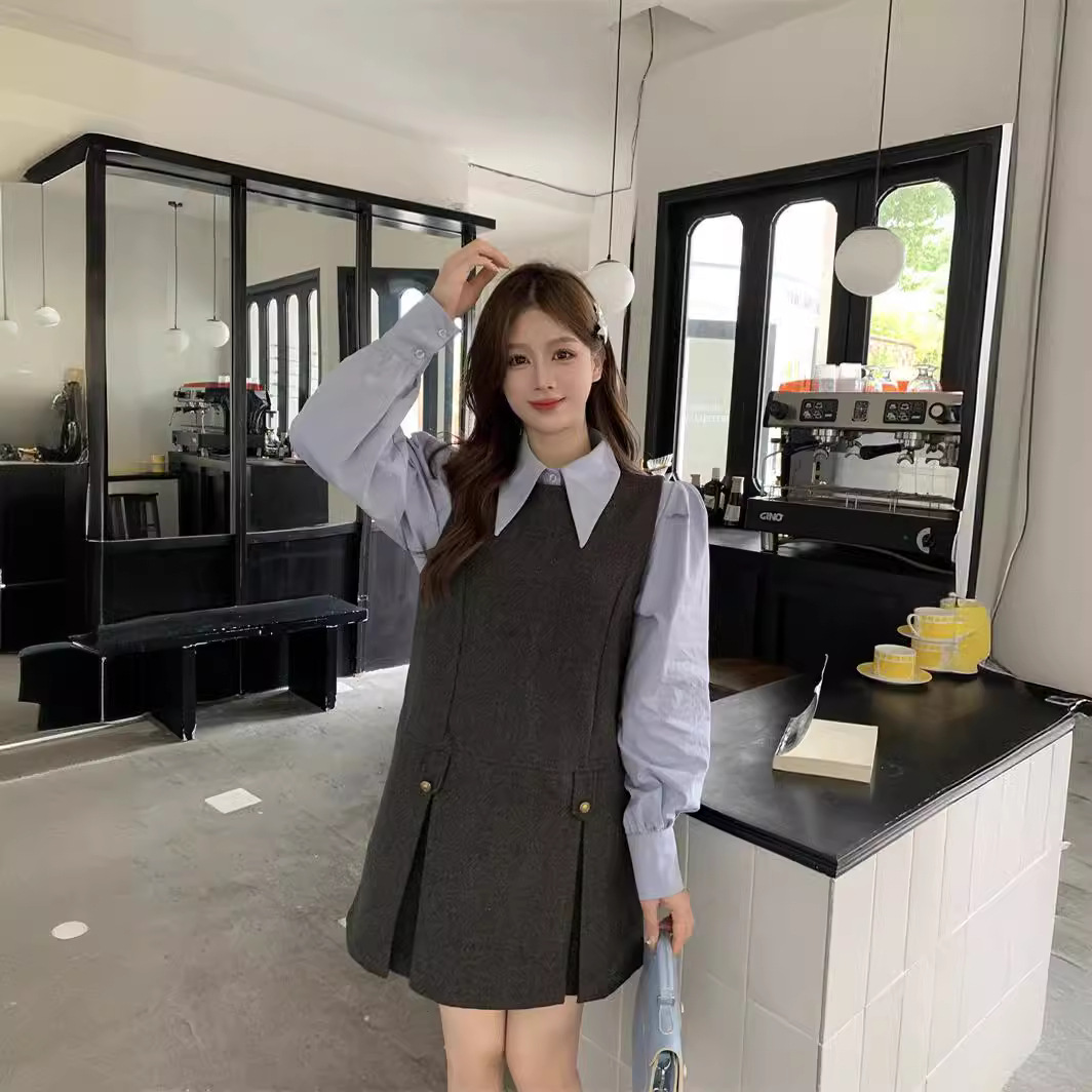  春  L-4XL 大きいサイズ シャツ ワンピース