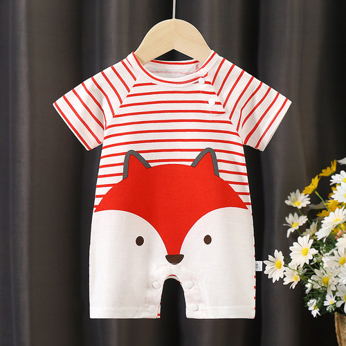 Baby onesie short-sleeve suit for summer, baby clothing, A-class crawling suit, pure cotton, unisex, diaper cover, newborn suit.