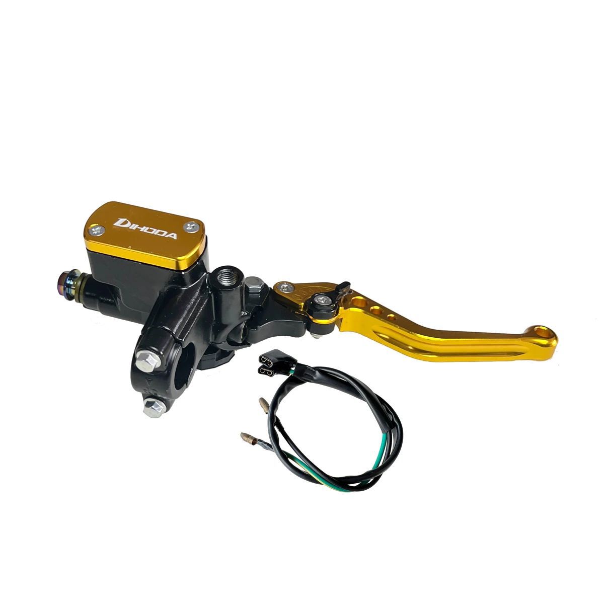 Universal modified hydraulic brake master cylinder for motorcycles and electric bikes with six-speed adjustable handle and power-off switch