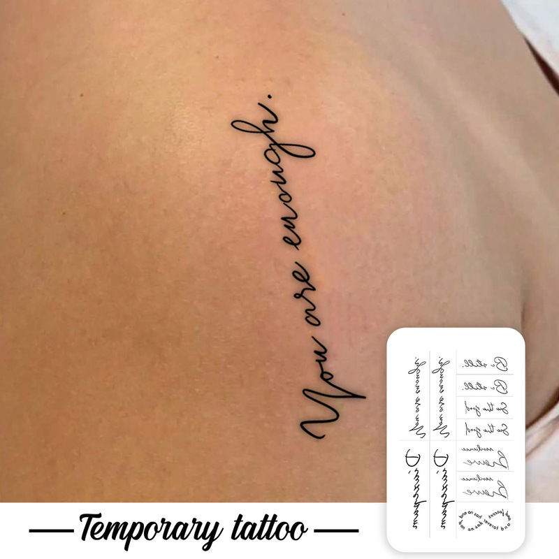 Healing-Themed English Phrase Temporary Tattoo Stickers, Waterproof and Sweat-Proof, Niche High-End Style, Temporary Tattoo for Covering Scars on the Waist and Abdomen Healing-Themed English Phrase Temporary Tattoo Stickers, Waterproof and Sweat-Proof, Niche High-End Style, Temporary Tattoo for Covering Scars on the Waist and Abdomen