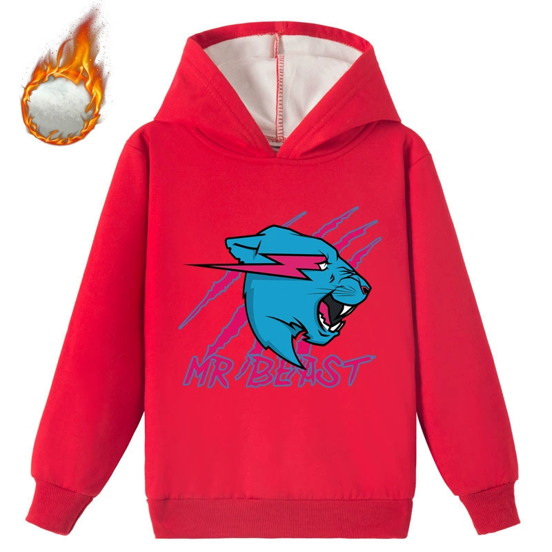 Перепродажа детской одежды с печатью MR Beast Lightning Cat плюс кофта с капюшоном K526
